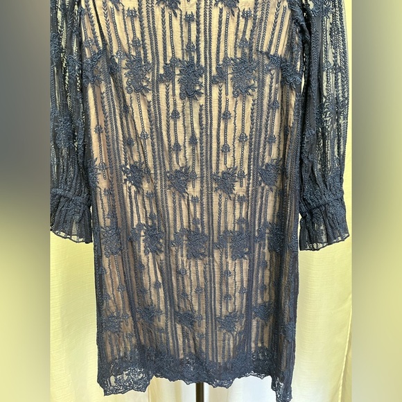Sundance Emma Graceful Navy Lace dress | size Small - Picture 3 of 7